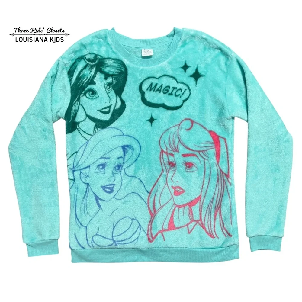 Disney XXL Girls Fuzzy Princess Sweatshirt